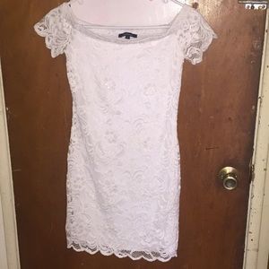 White off the shoulder lace dress